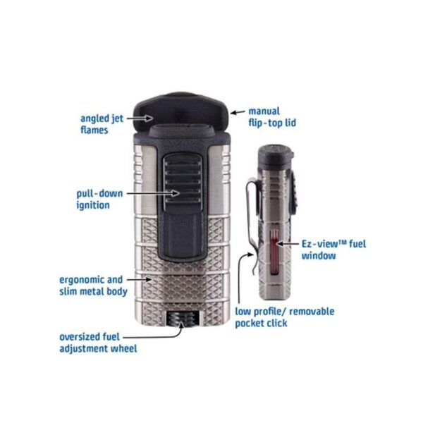Bật Lửa Khò Xì Gà Xikar Tactical Triple Jet Flame